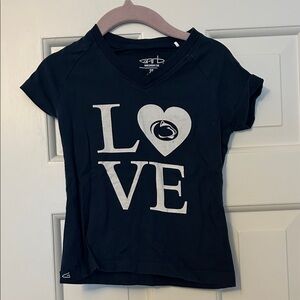Navy Blue Love Heart Kids T-Shirt